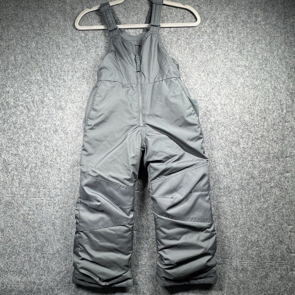 All in Motion Boys Snow Bib Overalls XS Gray Wind Resistant Water Resistance